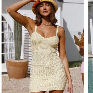 RUNAWAY THE LABEL Cailin Mini Dress Lemon